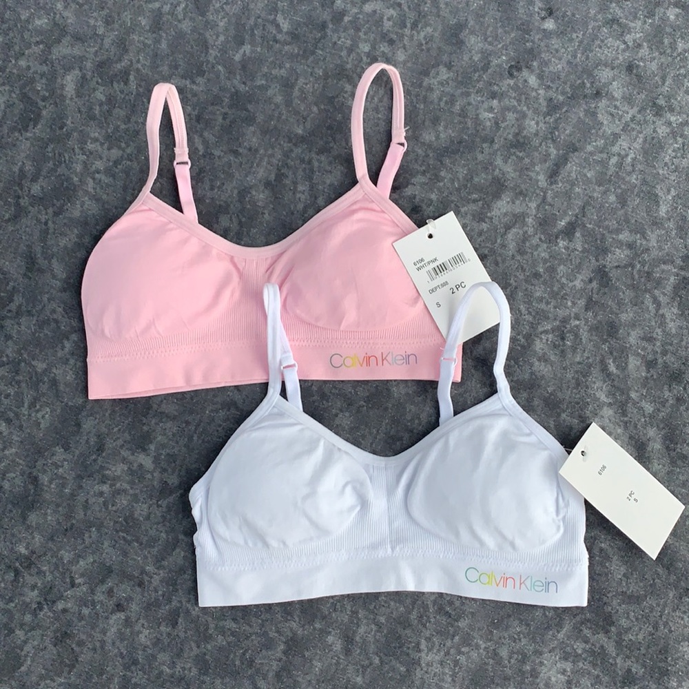 NWT Calvin Klein Seamless Soft Crop Bras-pack of 2